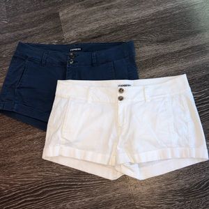 Express White Shorts & Blue Shorts